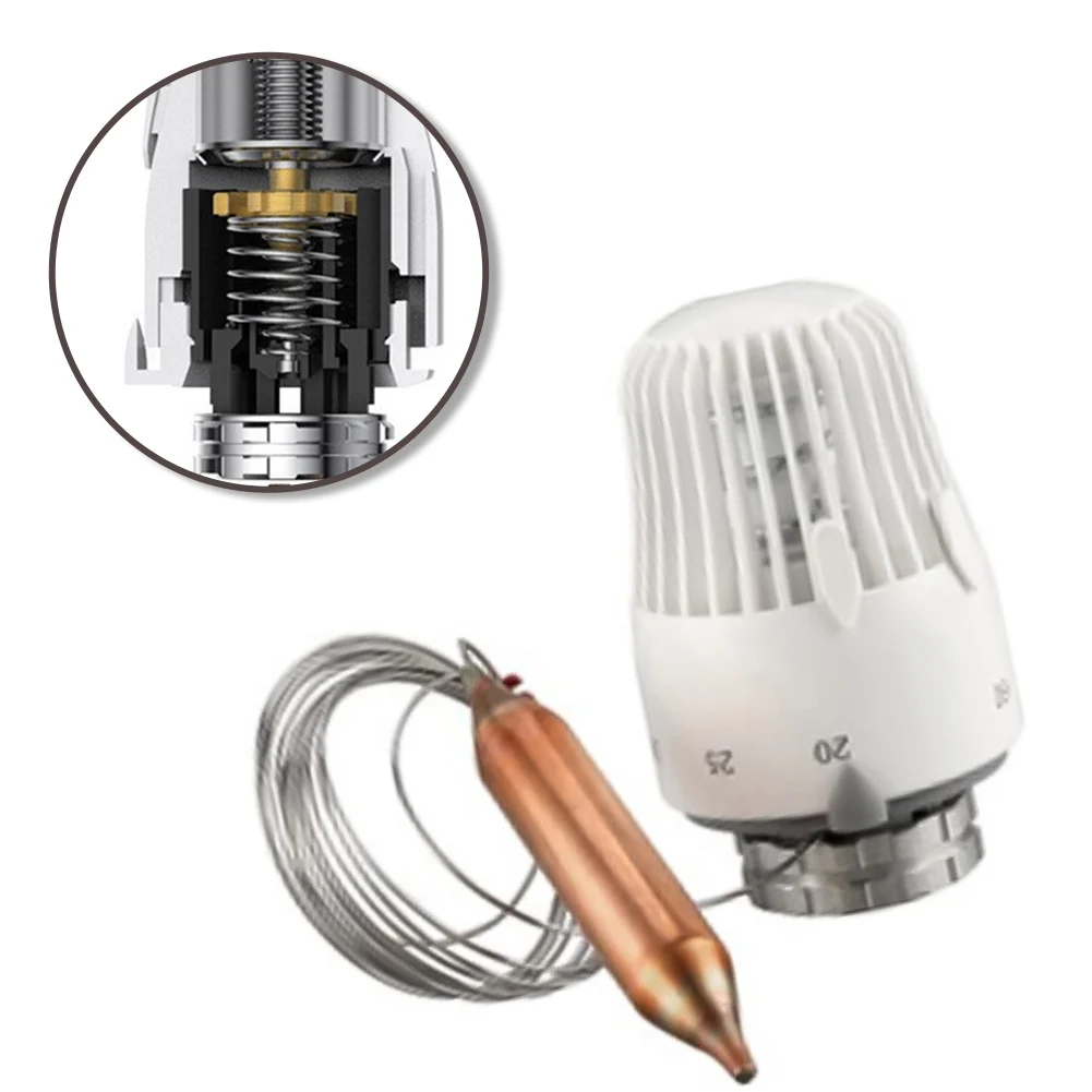 Remote Sensor Thermostat Head K White 2 Metre Capillary Tube For Heimeier Energy Saving Thermostatic Radiator Valve Actuator