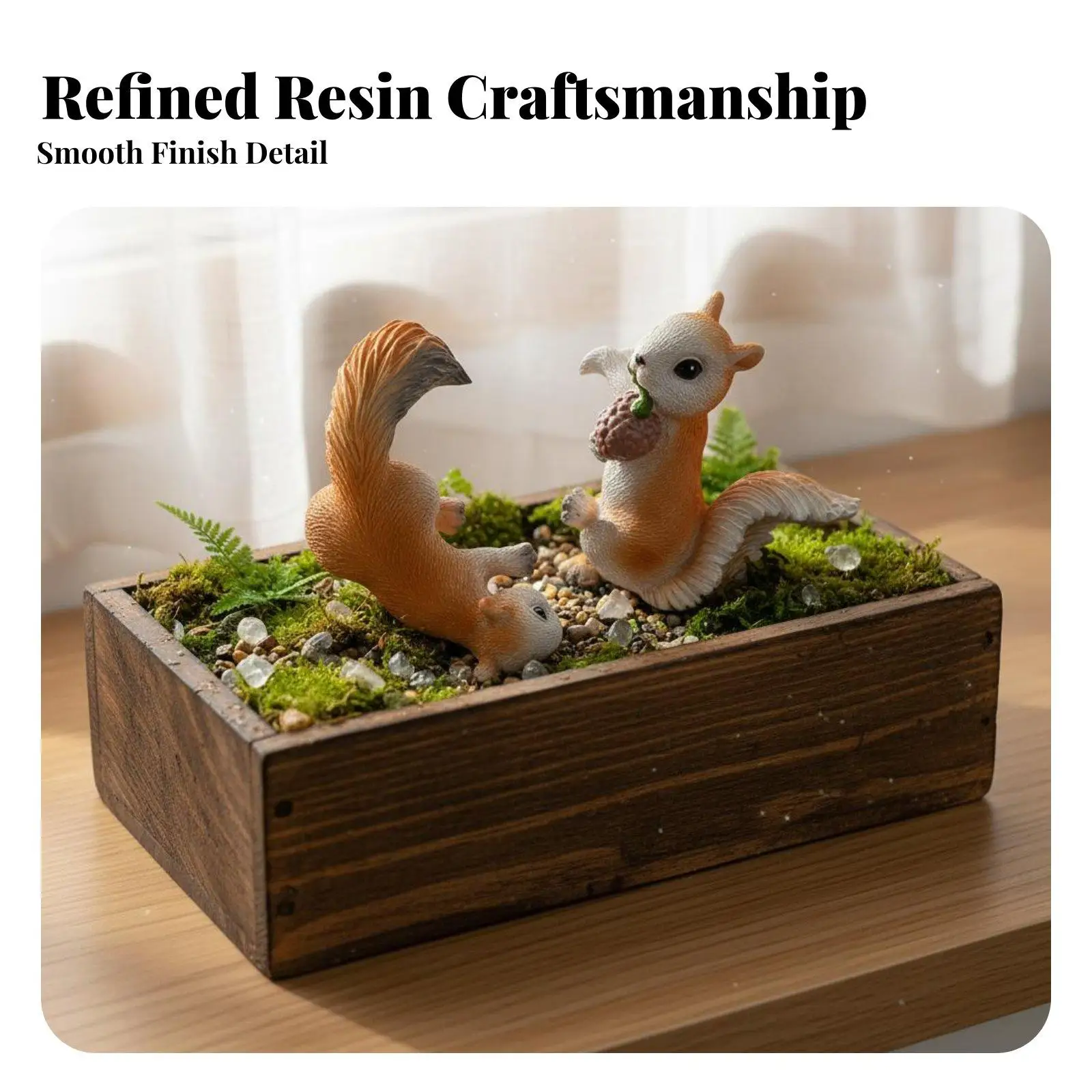 Lifelike Hanging Squirrel Planter Weather Resistant Resin Animal Sculpture for Flower Pot Edge Decor