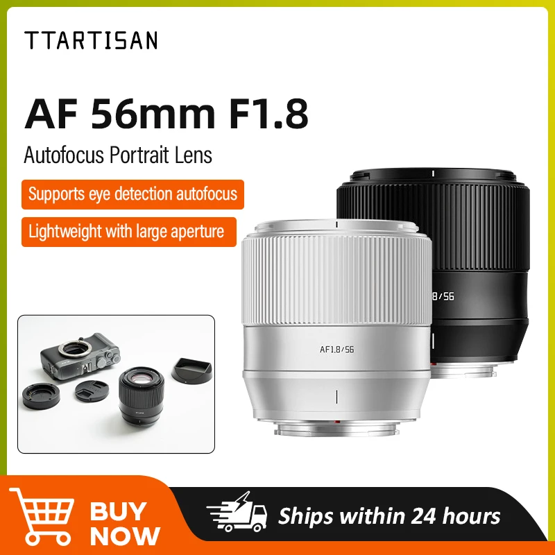 

TTArtisan AF 56mm F1.8 Automatic Portrait Fixed Focus Lens Suitable for Fuji X, Sony E, Nikon Z Mount Fuji X-T5/X-H2, Sony A6700