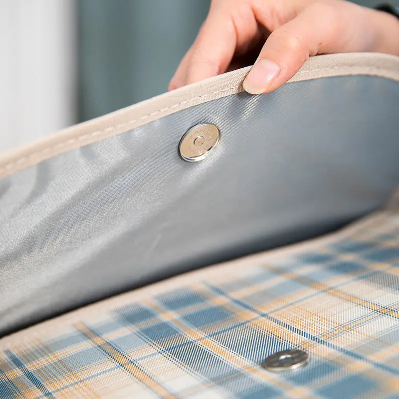 Portable Canvas Organ Bag File Holder A4 Document Bag 13 Layer Classification Test Papers Office Business Expanding File Folders