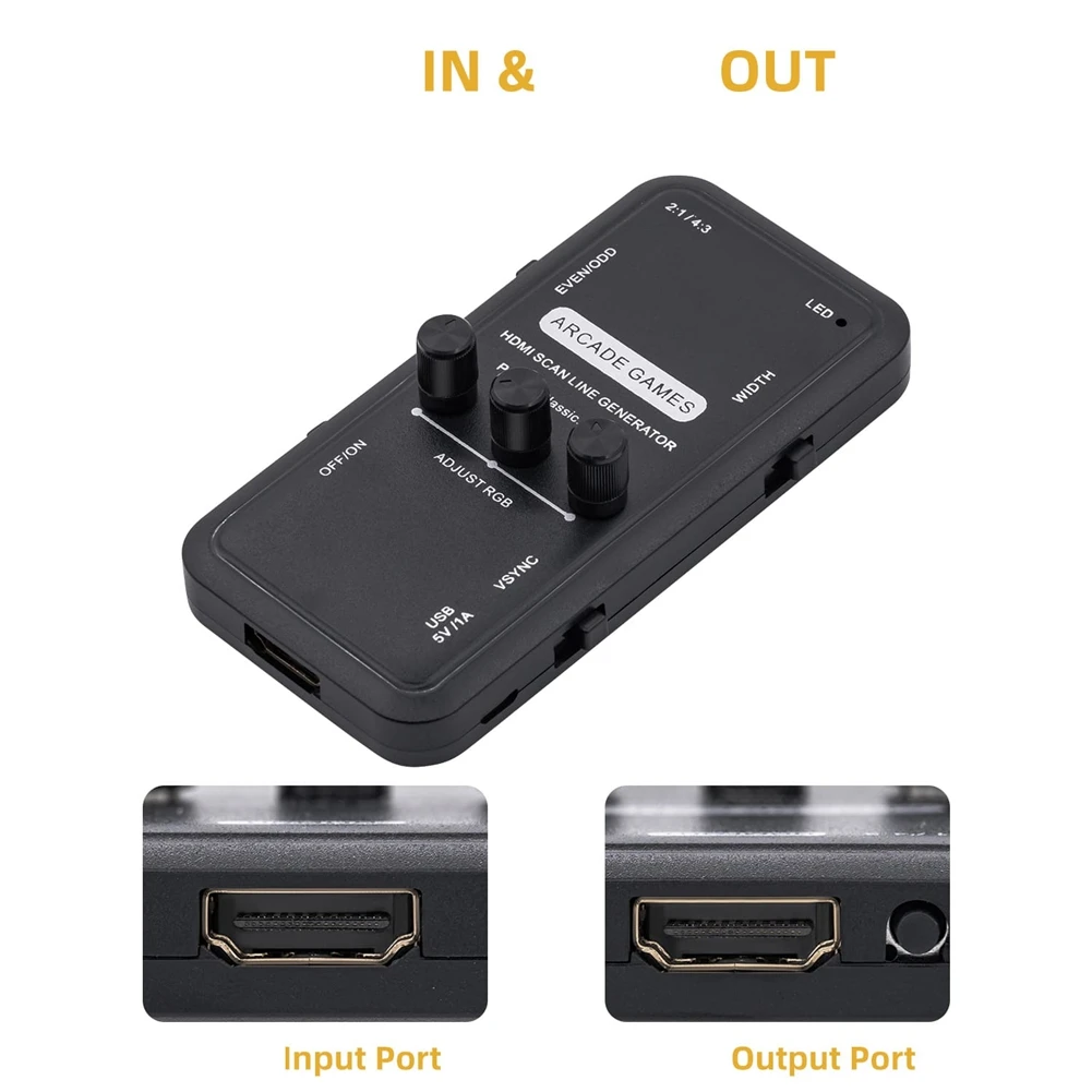 A003 -Compatible Scanline Generator for Retro Game MAME Emulators Arcades CRT Effect Video Adapter