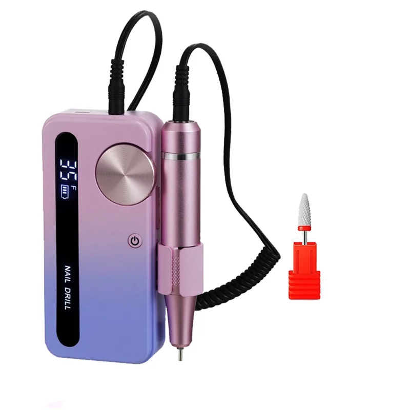 AA20-電気爪やすり 35000RPM プロフェッショナル電気ネイルドリルマニキュアマシン一時停止モード付きアクリルジェルネイル用
