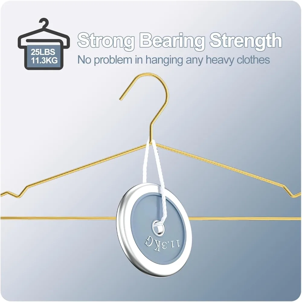 Confezione da 100 grucce in metallo dorato da 17,7 pollici per carichi pesanti per abiti di grandi dimensioni, camicie, pantaloni, cappotti - Supporto resistente per abiti per occasioni speciali