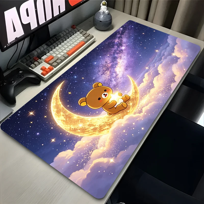 Purple Starry Sky Mouse Pad Cute cartoon Desk Mat PC Computer Accessories K-Korilakkuma R-Rilakkuma Mousepad Gamer Keyboard Pad