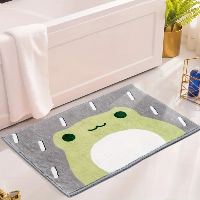 VIKAMA Sad Little Frog Doormat Comfortably Soft and Warm Non-Slip Entrance Hallway Mat Bathroom Rug Home Decor