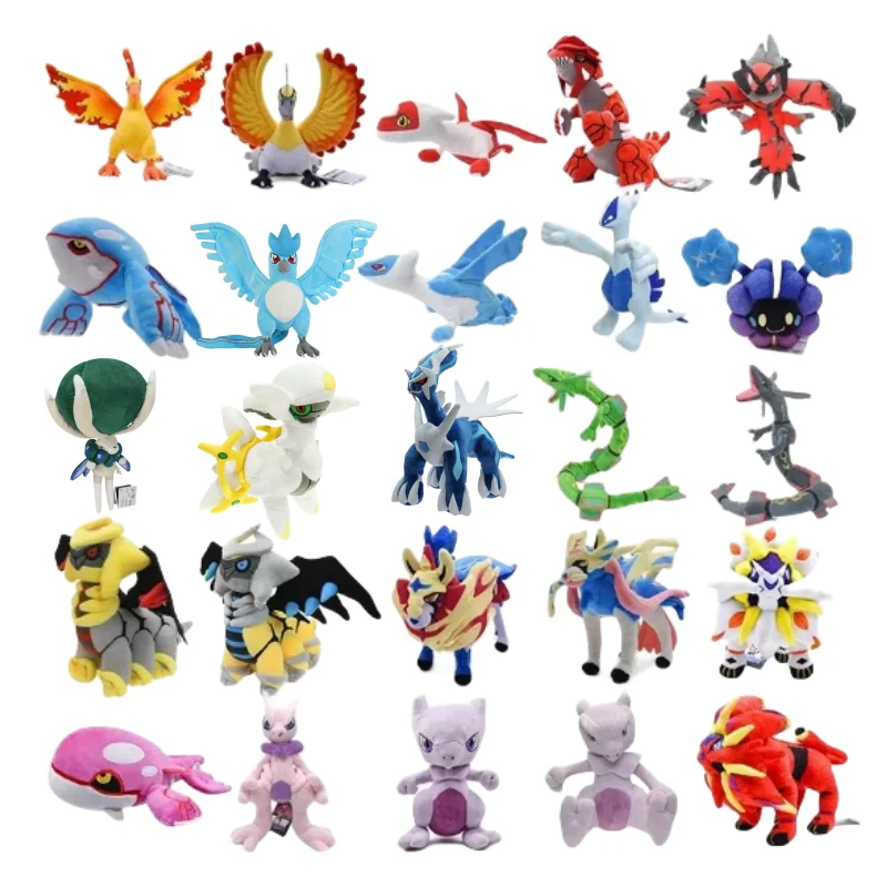 2 Pcs Legendary Pokemon Plush Koraidon Miraidon Moltres Rayquaza Mewtwo Kyogre Reshiram Groudon Pokémon Soft Stuffed Toy Gifts