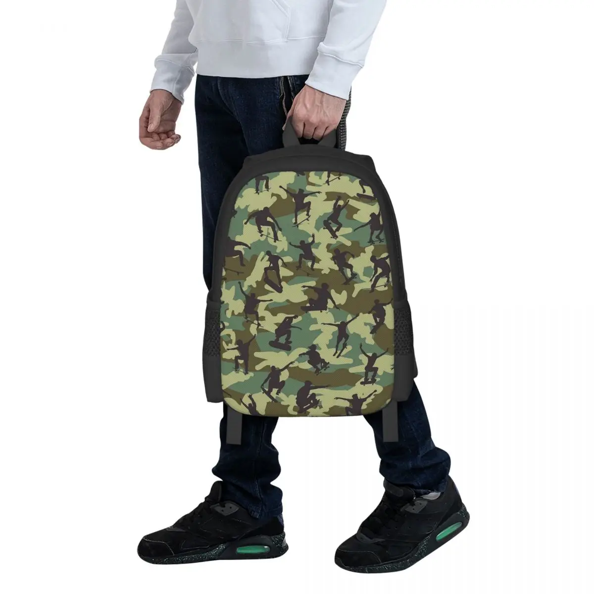 

Skater Camo WOODLAND Student Backpack School Bag Hiking Travel Daypack for Men Women Fashion Bookbag Shoulder Bags