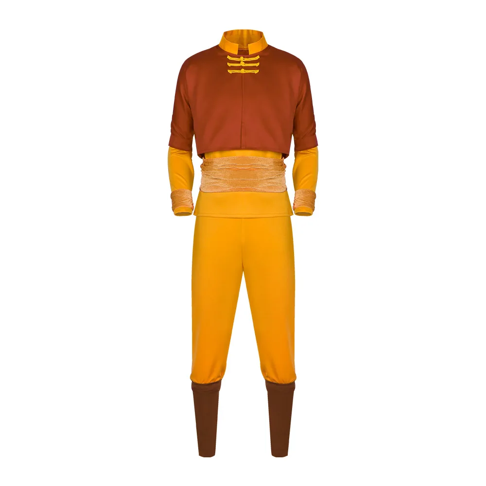 Anime Avatar Aang Cosplay Costume Adult Kids Costume Performance Uniform Halloween Carnival Party Role Play Suit for Men