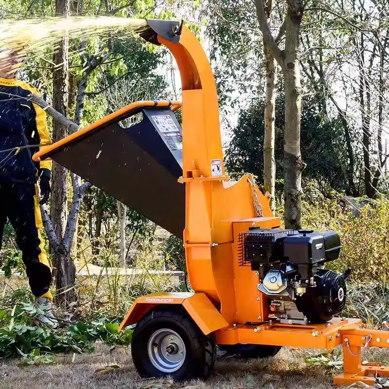 Large Wood Chipper Mobile Yard Straw/Wood/Branch Shredder Push-Type Wood Chip Maker Waste Material Processing(Customized)