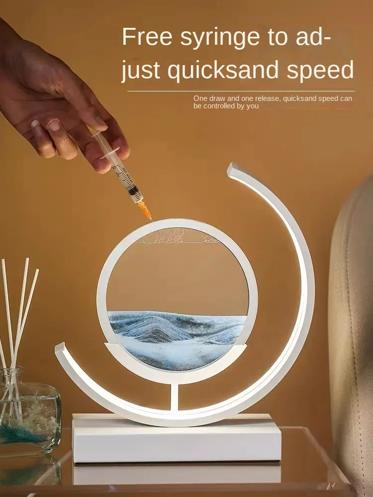 

Creative Flowing Sand Led Rotatable Moving Sand Art Picture Desktop Diy Decorative Light Best Gif