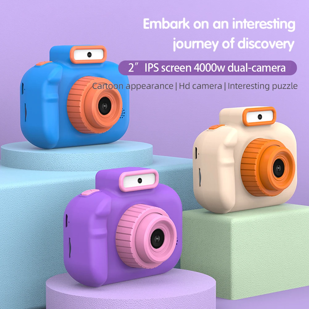 ChildrenCamera High-definition 4000W Front Rear Dual-camera 2 Inch 1080P HD IPS Screen Digital Kids Camera Photography Toy
