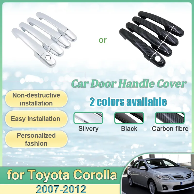 

For Toyota Corolla E140 E150 2007~2012 Rustproof Sticker Outer Door Handle Cover Trim Gadget Terse Protector Car Accessories