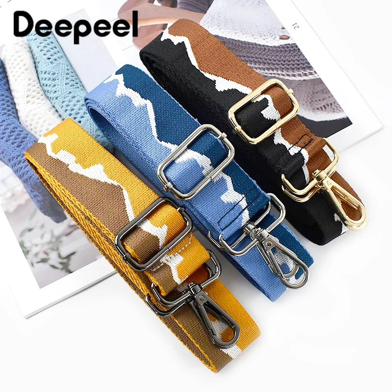 Deepeel Fashion 3.8cm Wide Contrast Color Shoulder Handbags Strap 75-145cm Adjustable Simple Style Crossbody Straps Accessories