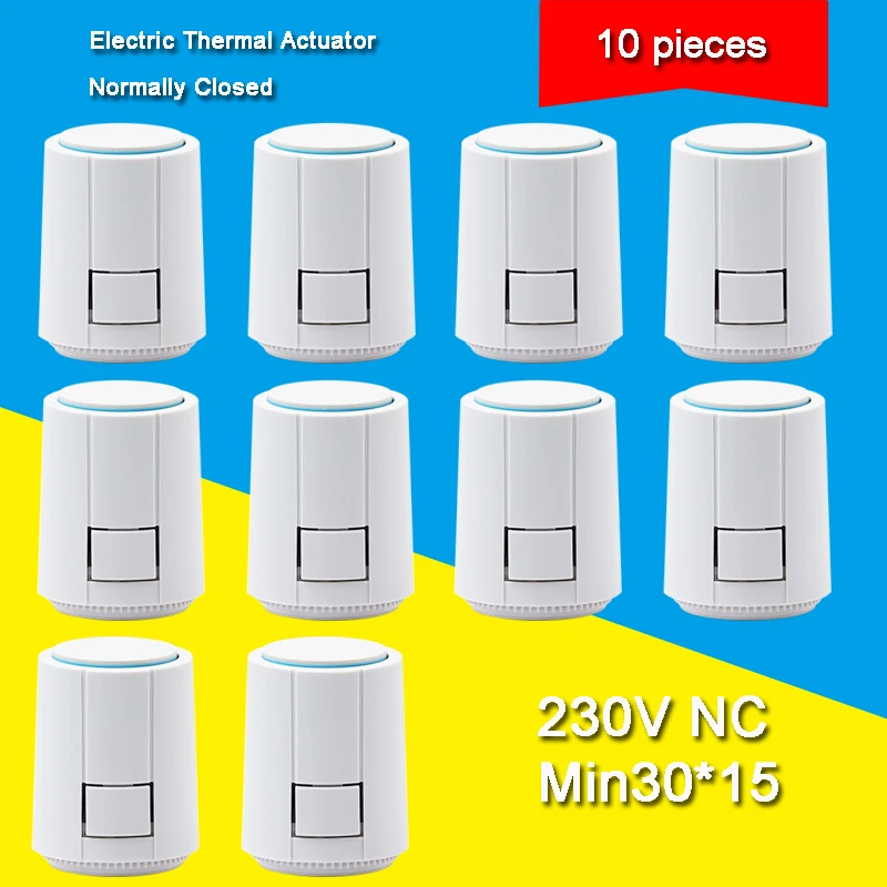 Coletor 230v aquecimento elétrico driver motor de acionamento termoelétrico normalmente aberto fechado piso aquecimento atuador (10 peças)