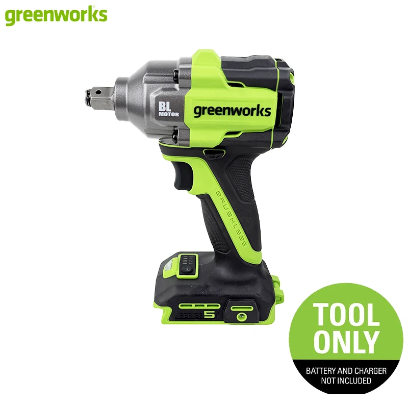 Greenworks 24V Impact Wrench 500Nm Torque 2400 RPM LED Work Light Lithium-Ion Brushless Tool Only