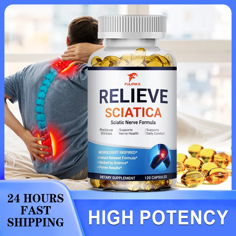

Sciatica Nerve Soothing Supplement Vitamins with Natural R-ALA Form 40X Strength - Lower Lumbar Sciatic, Hip, Thigh, Leg, Foot