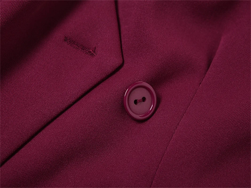 Blazer à col en V pour femme, jupe trempée bordeaux, veste à un bouton, tenue formelle décontractée, mini robe courte, tenue de Rh, manteau de fête, 1 pièce