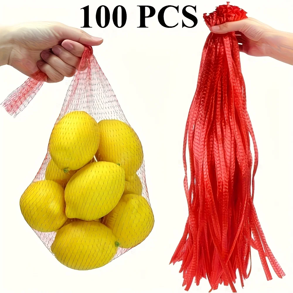 100 bolsas reutilizables de malla para almacenamiento de alimentos, bolsas para cocinar mariscos de 24 pulgadas para cangrejos, camarones y mariscos, malla de plástico duradera para cocinar