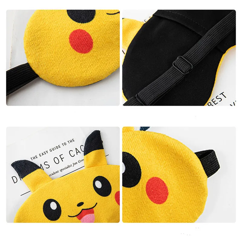 Pokemon Sleeping Eye Cover Mask Sleep Cute Pikachu Figure Night Dream Mask Bandage Sort Blindfold For Men Women Relax Health Nap