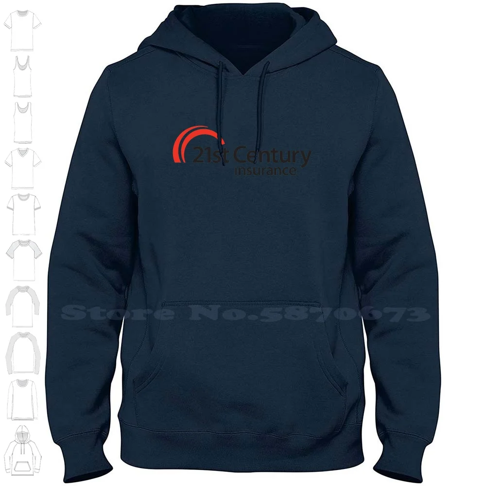 21st Century Insurance Logo Casual Clothing Sweatshirt Printed Logo 100% Cotton Hoodie