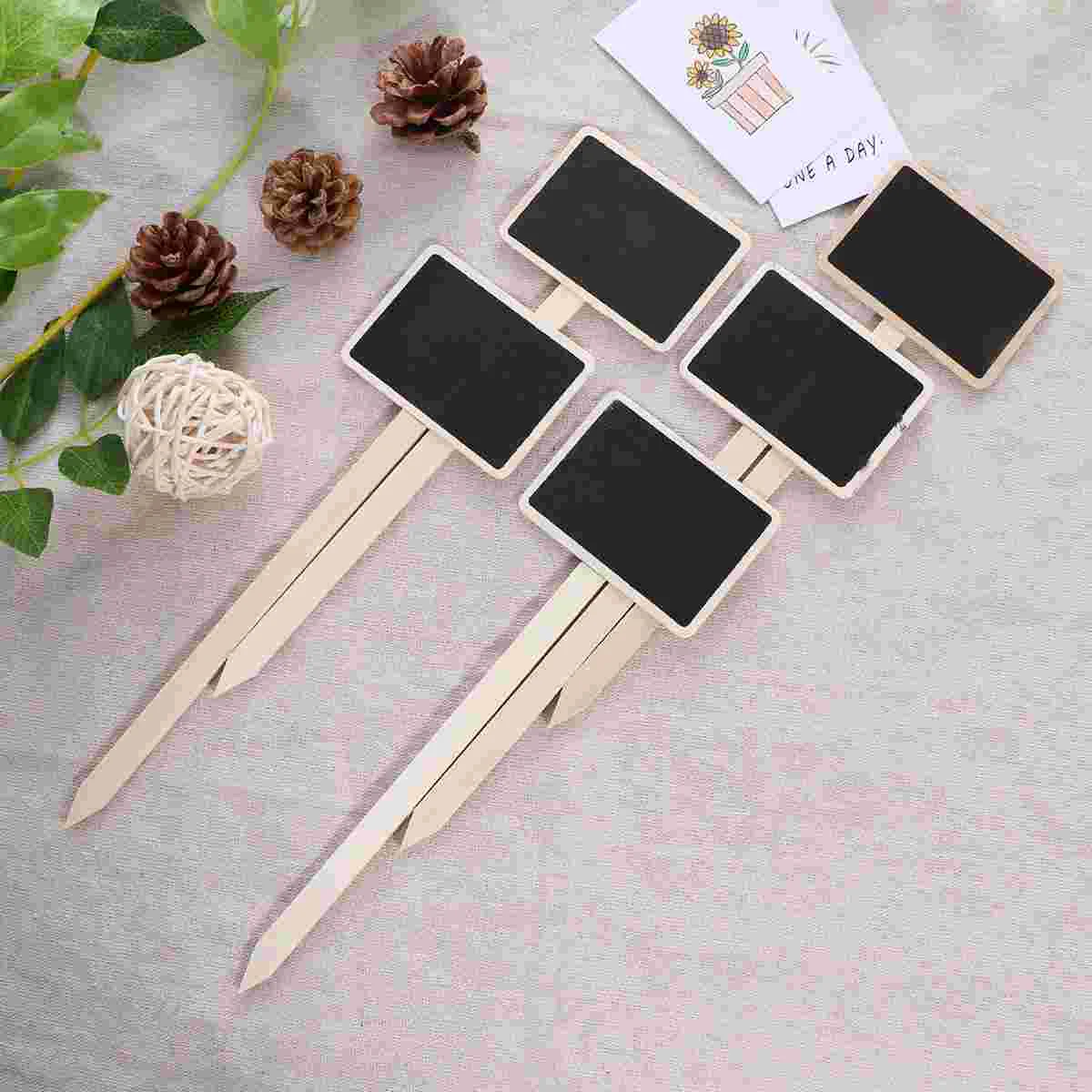 

20 Pcs Mini Chalkboard Flower Decor Decorate Wooden Household Picks Small Ornaments