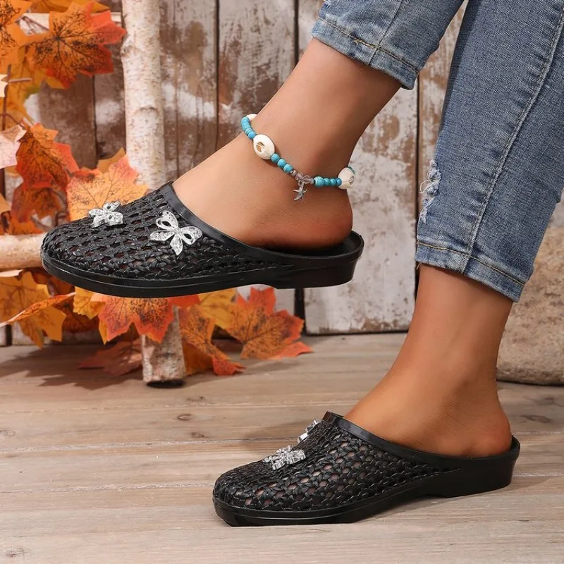Women's Round Toe Upper Slip-On Casual Summer Beach Wear for Outdoor Everyday Outing Shoes
