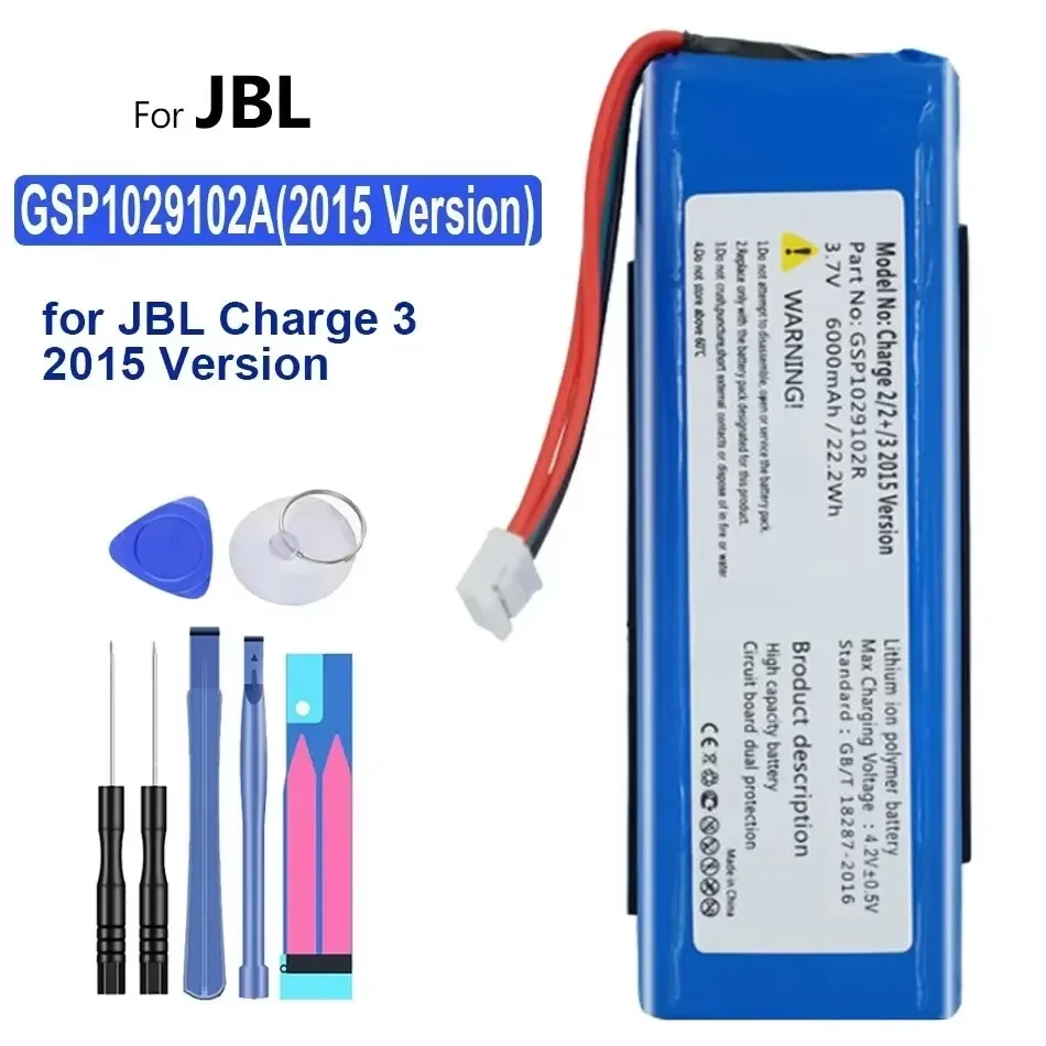 Replacement Battery GSP853450 GSP1029102A AEC9829992P 1500mAh-7800mAh For JBL Charge 3 (2016 2015) 1 4 2 Plus Free X Charger Box