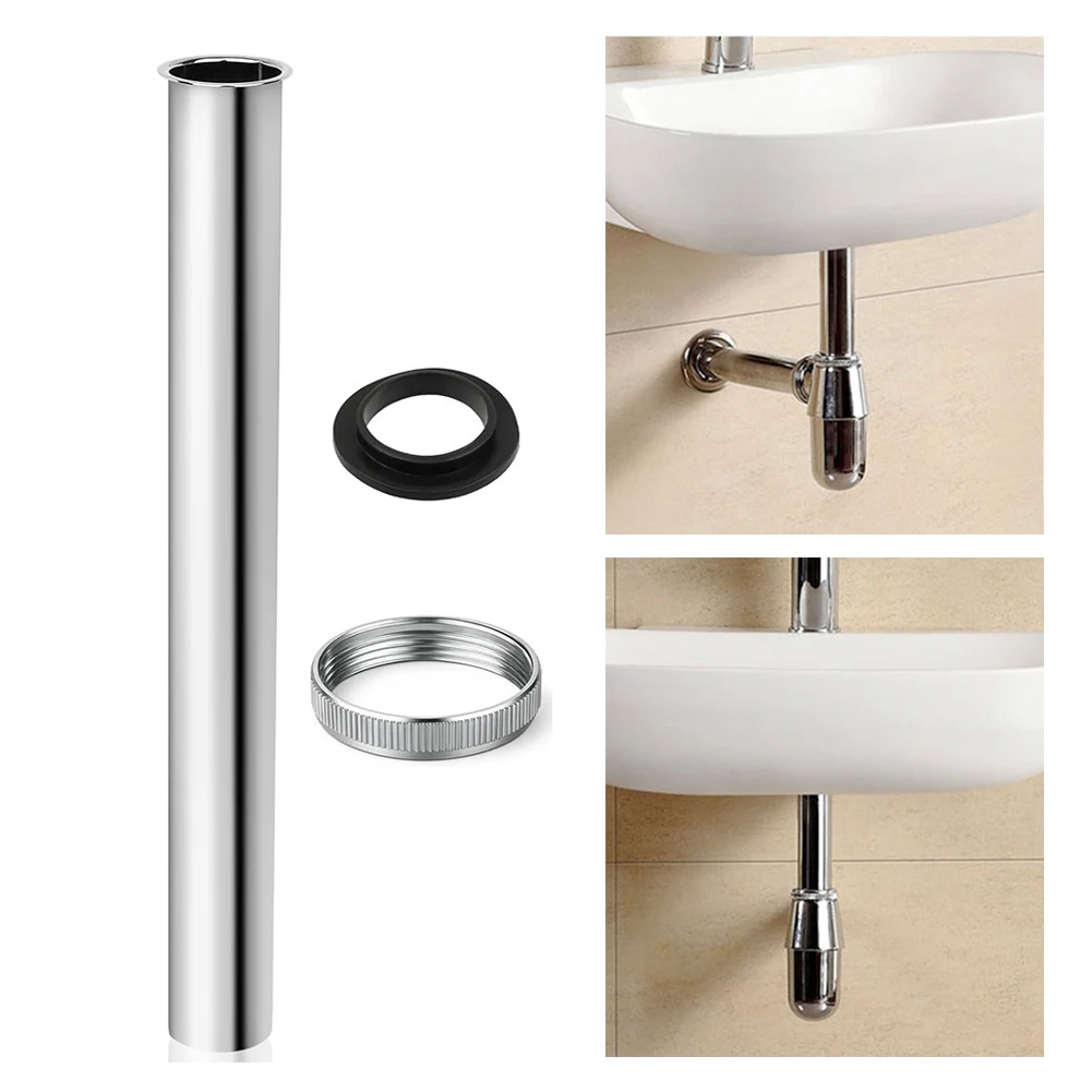 Stainless Steel Sink Basin For Immersion Extension Siphon Pipe Drain Connection Basin Pipe Tube Bathroom Sink Drainpipe