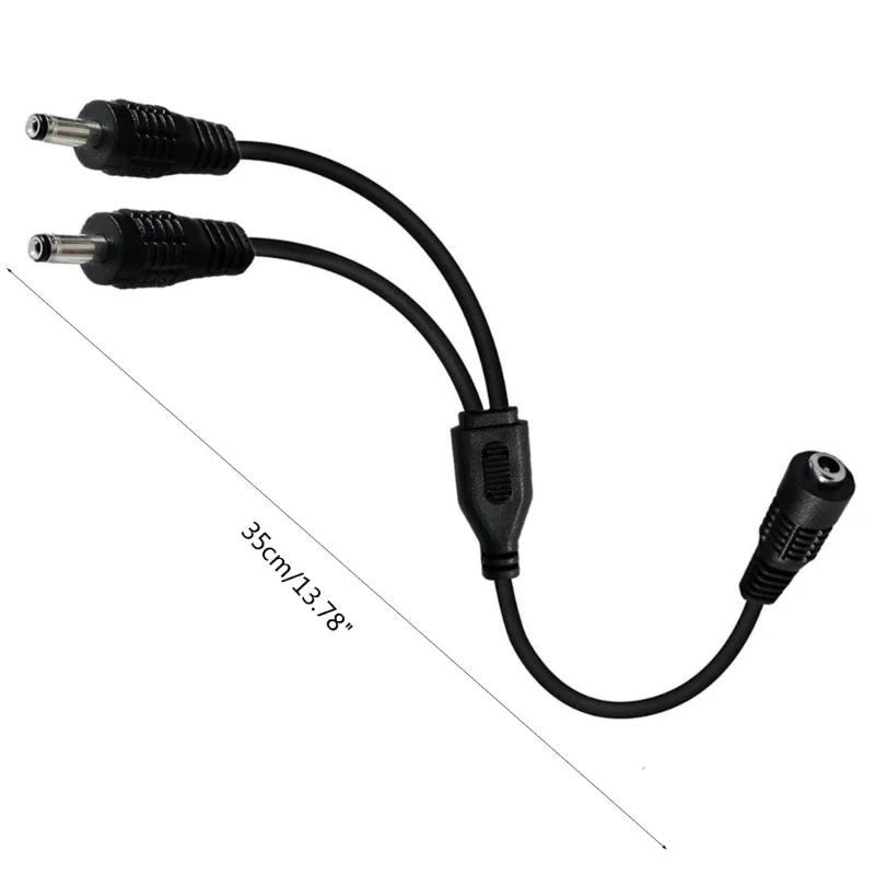 DC 3.5mm x 1.35mm Y Splitter Cable 1 Female to 2 Male ,3.5mm x 1.35mm Power Extension Adapter Cable for CCTV Cameras, LED Light