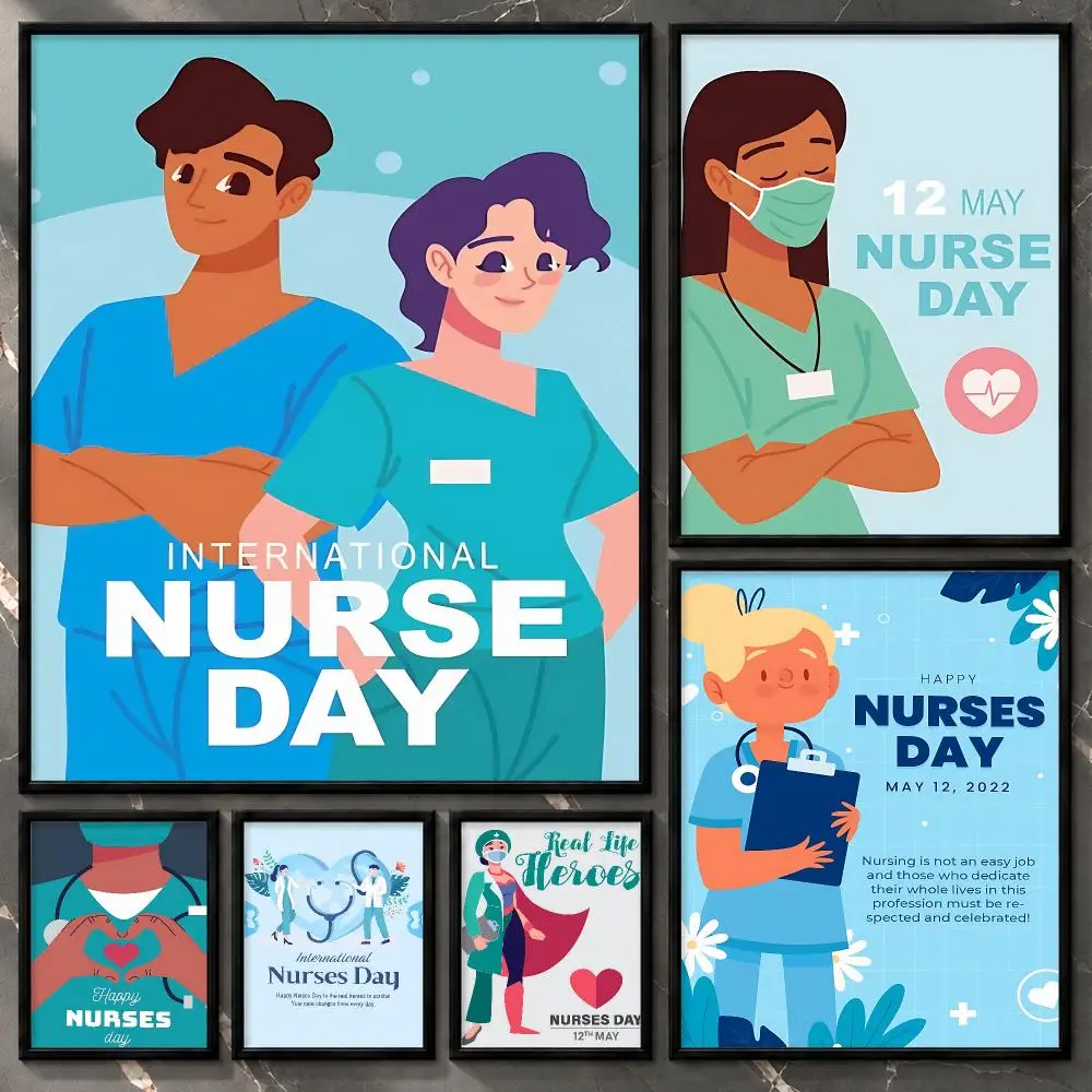 International Nurses Day Healthcare Appreciation Tribute Art Poster Aesthetic Unframed Wall Prints for Bedroom & Living Room