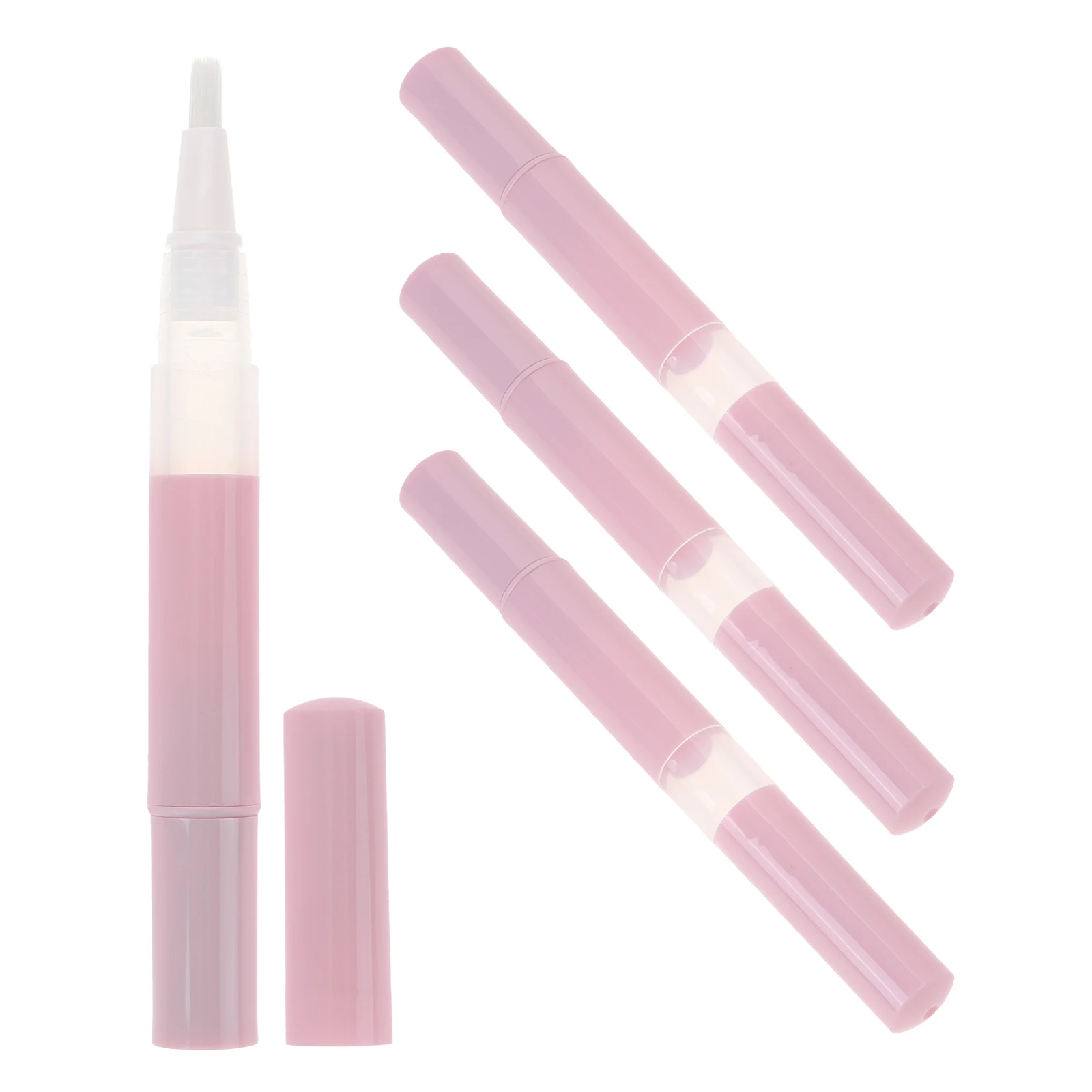 4Pcs Refillable Lip Gloss Container Transparent Twist Pen for Cuticle Oil Essential Oil Liquid