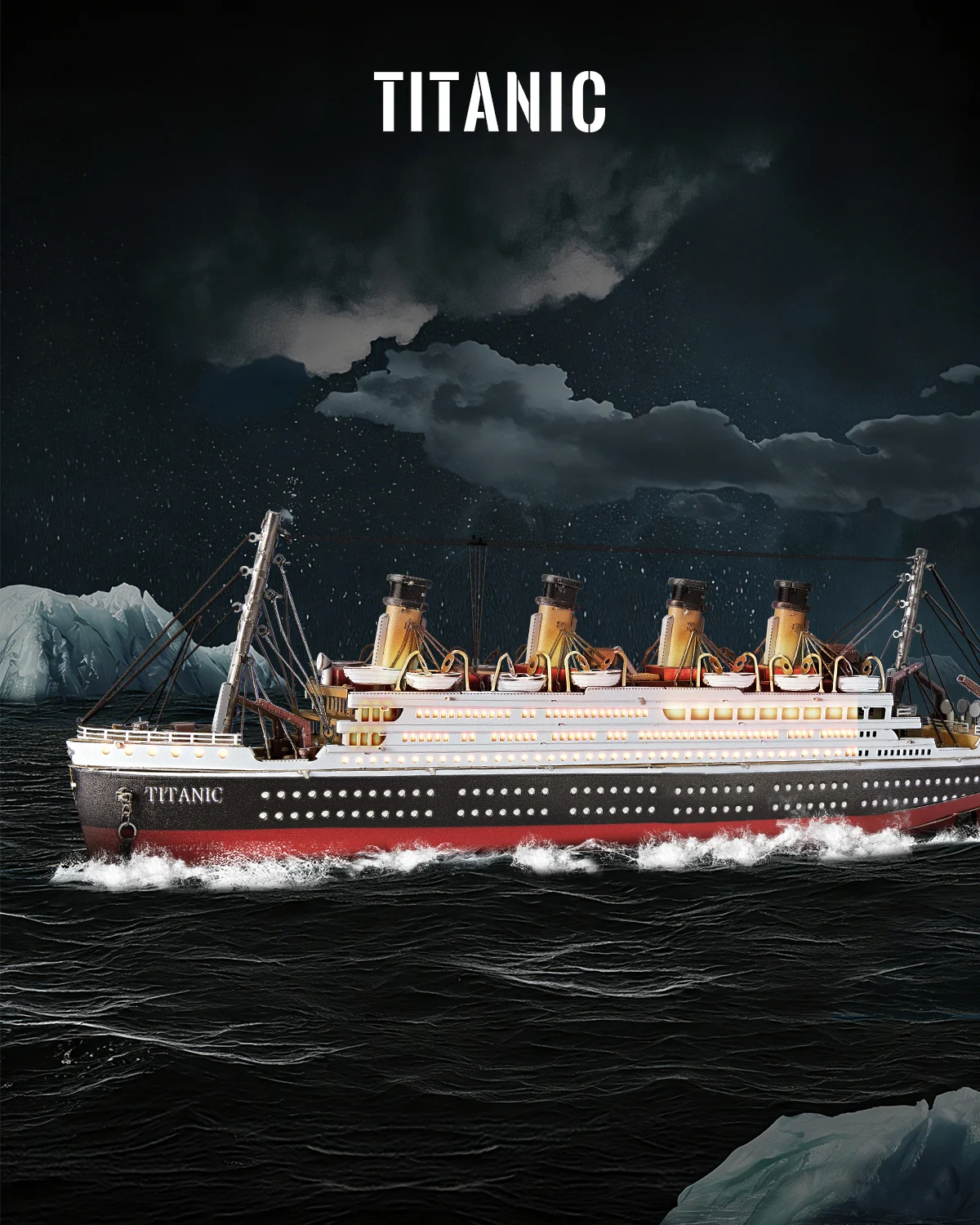 Piececool 3D Metal Model Kits Titanic 3D Puzzles for Adult DIY Ship Model Assembly 3D Metal Puzzles Jigsaw Best Gifts