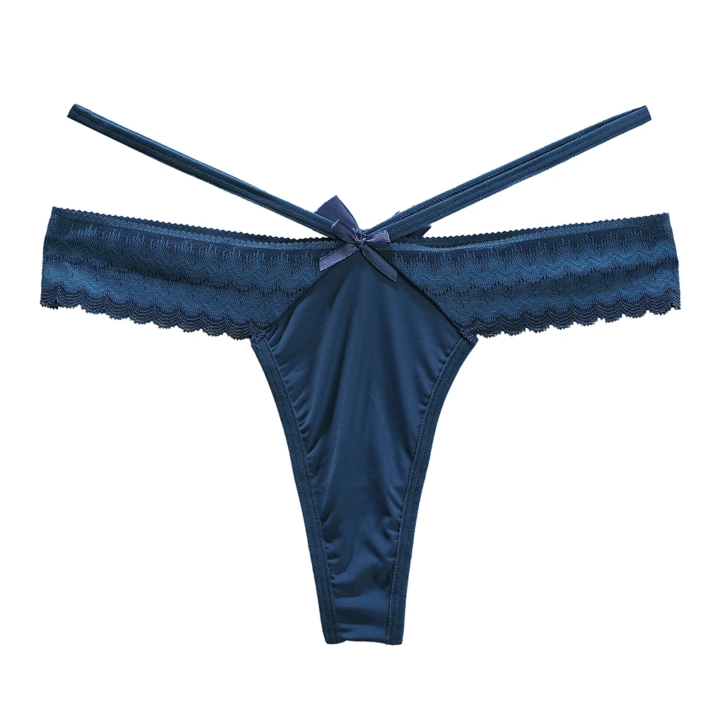 Women's Panties Low Waist Sexy Lace Thin Strap Lace Trim Thongs Lingerie Fabric Elasticity Comfortable And Skin Friendly