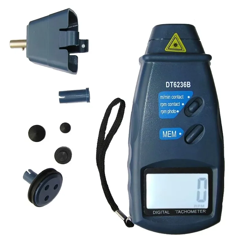 Digital Tachometer 2-in-1 Contact Non-contact Data Storage DT6236B/C RPM Tester for Industrial Auto Portable Tool