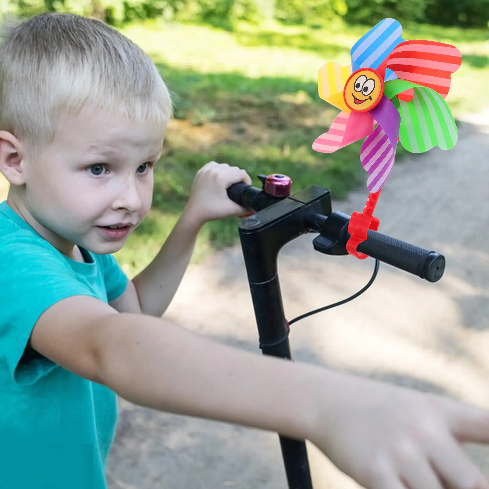 

Plastic Windmill Decoration for Childrens Bicycles Scooters Bright Spinning Pinwheel Bike Handlebar Accessory Riding Play