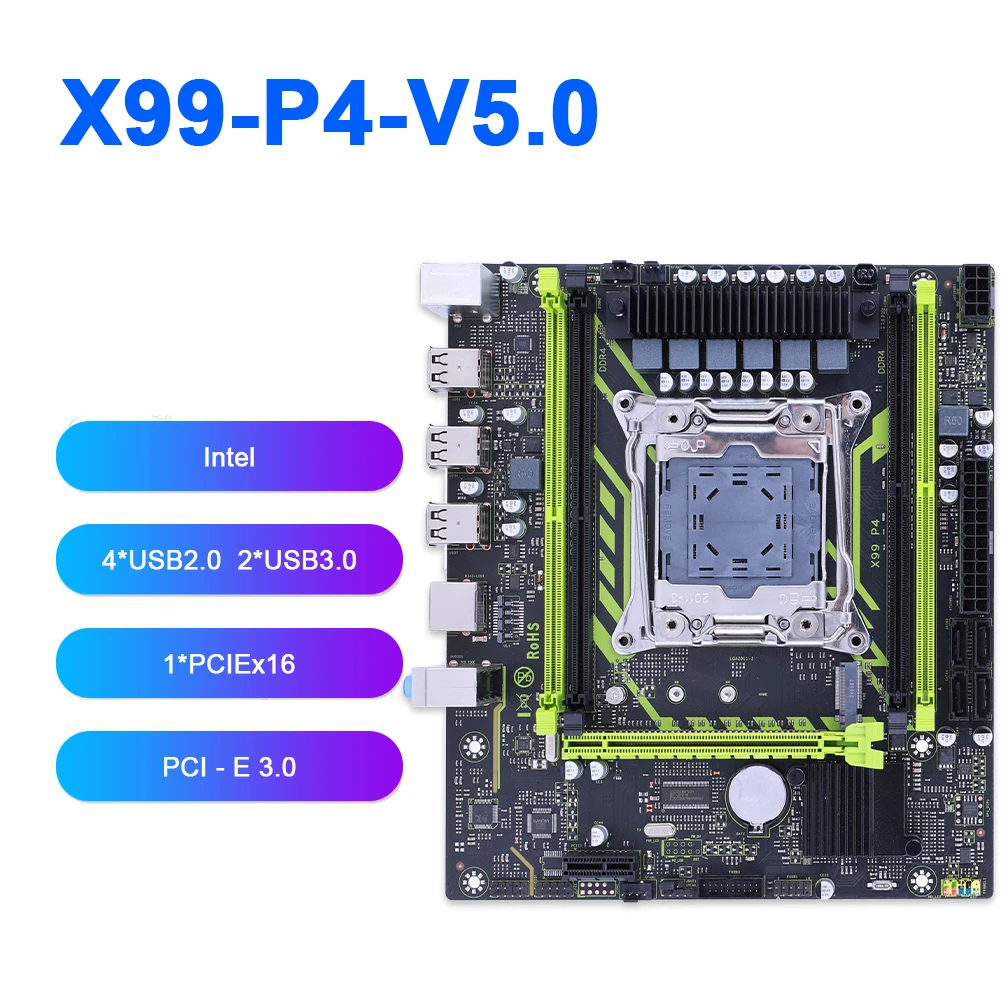 

X99 Mainboard LGA 2011 Desktop Motherboard Computer Motherboard 4*DDR4 128GB 4*USB 2.0 2*USB 3.0 PCIE SATA NVME M.2