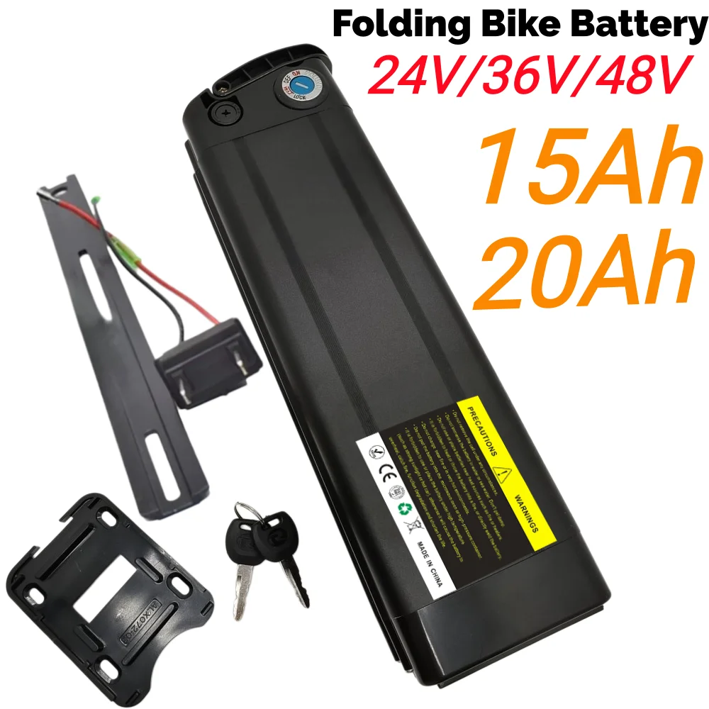 

Built-in 48V 36V 24V 20Ah 15Ah Folding Bike Battery, for Silverfish 250W-1000W Motor, Bafang Motor Kit with 2A Charger.