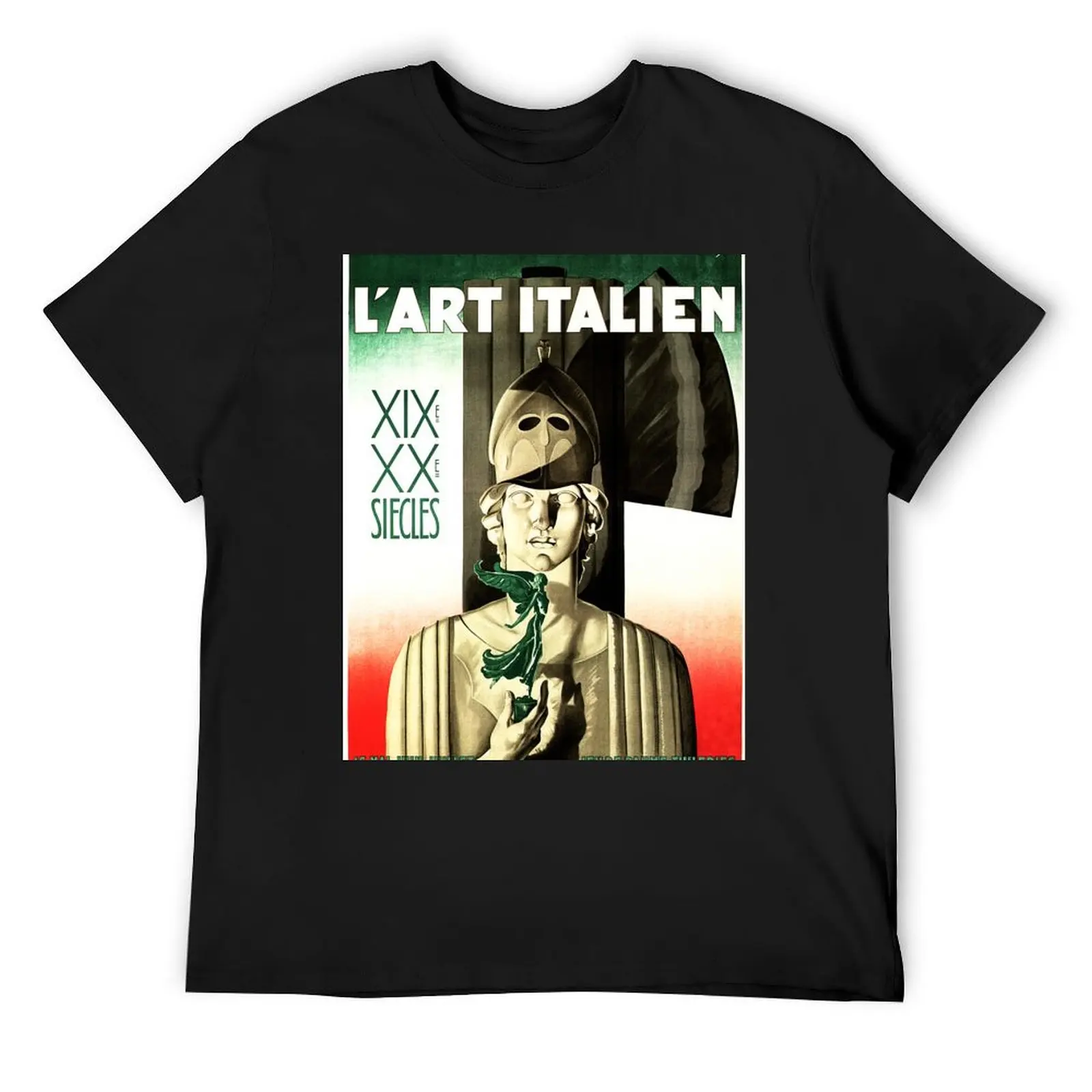 L 'ART ITALIEN Century Celebration Italy Marble Statue Vintage Art Deco T-Shirt anime stuff blacks mens fashion