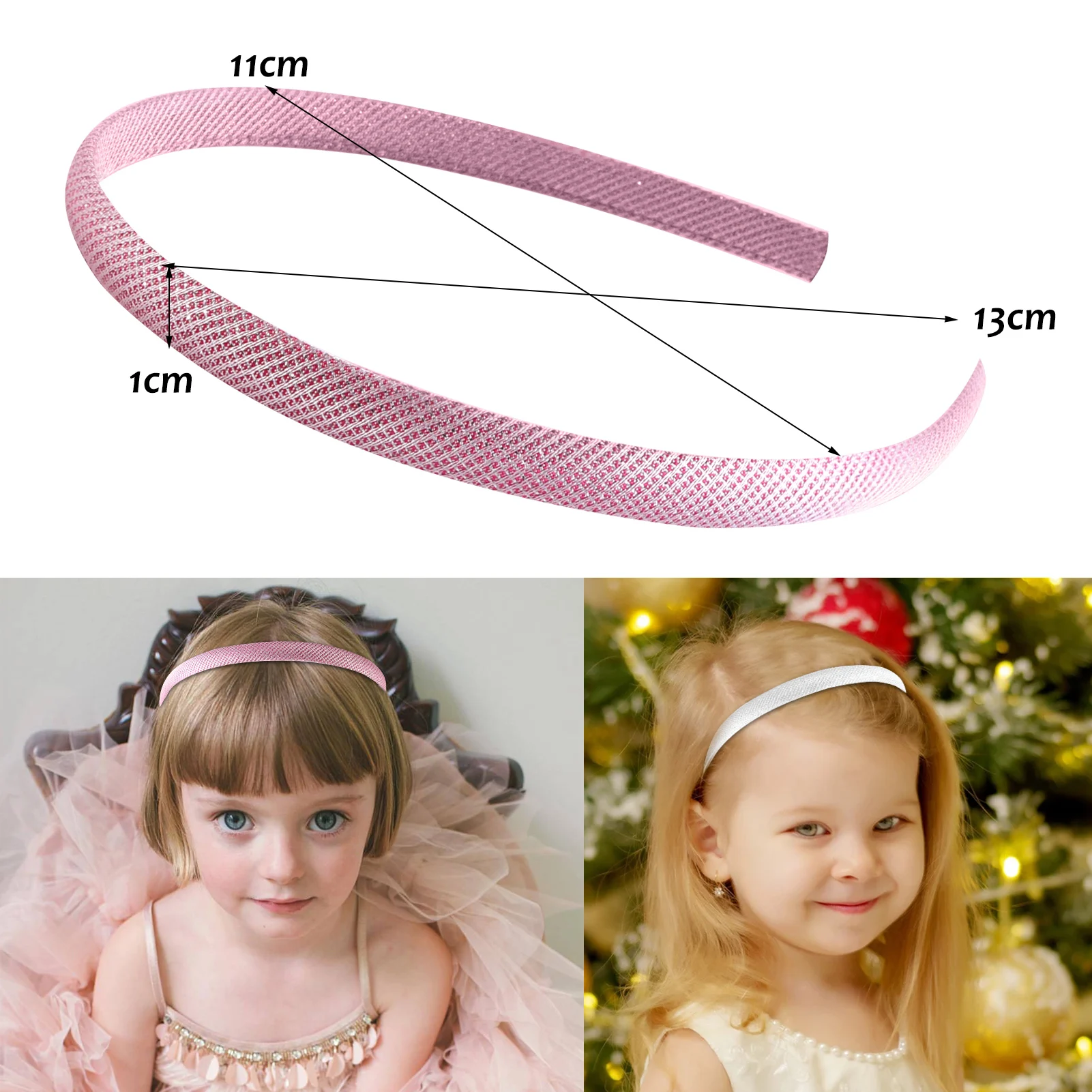 Set 1cm Simple Fine Grid Colorful Onion Fabric Hair Bands 12 colors Plain Women Headband for Women Girl Accessories Headwear