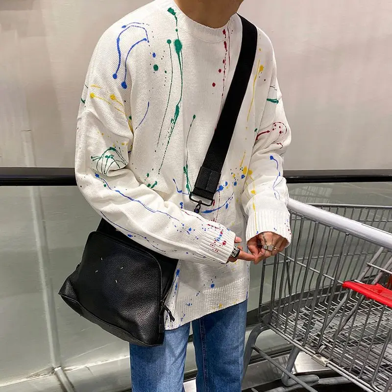 

2023 Winter Thick Man's Crewneck Sweaters Fashion Business Jumper Men's Pullover Long Seeve Casual Knitted Top Coat C178