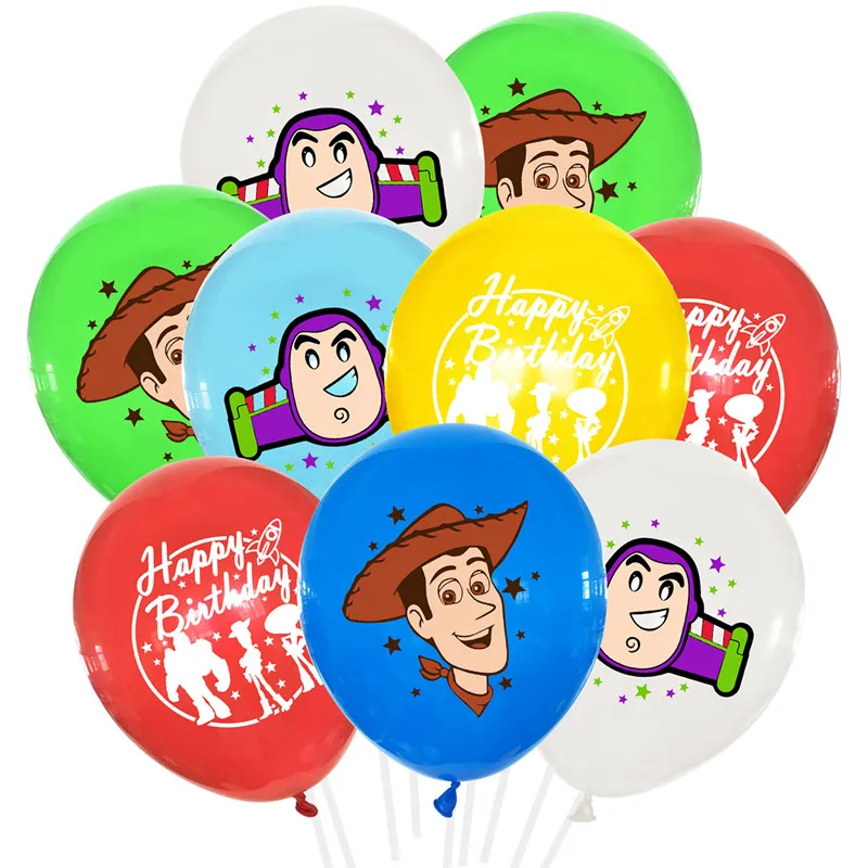 Disney Latex Balloons Toy Story Cartoon Woody Buzz Lightyear Home Banquet Birthday Decorations Kids Gifts Baby Shower Toys