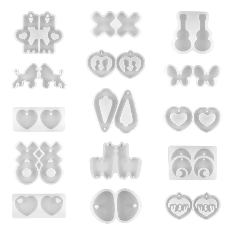 

YUYU Silicone Earrings Mold Heart Earrings Pendant Mold Resin Casting Mold Craft Tools Suitable for Women Girls