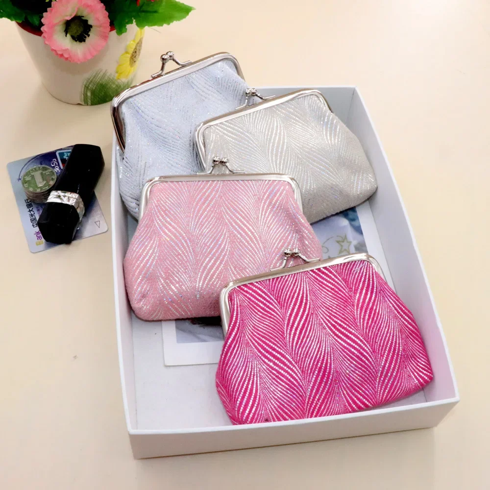 Women's Short Wallet Simple Solid Color Velvet Small Money Bag Mini Metal Cloth Coin Purse Girls Casual Card Bag Carteras Mujer