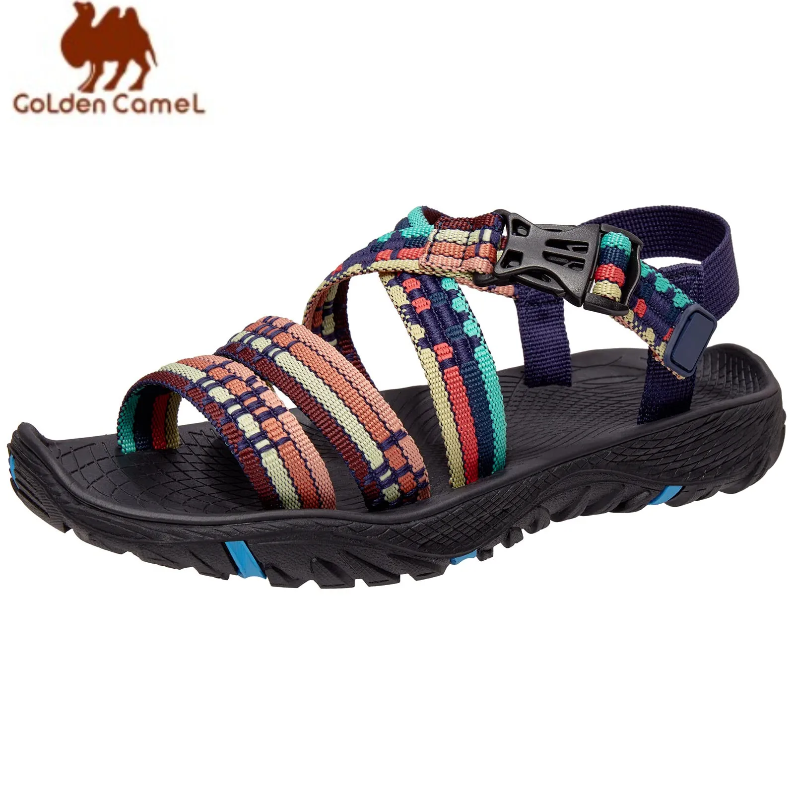 

GOLDEN CAMEL Women's Hiking Sandals Outdoor Sports Sandals Braided Tape Open Toe Athletics Sandals for Summer Walking Slippers