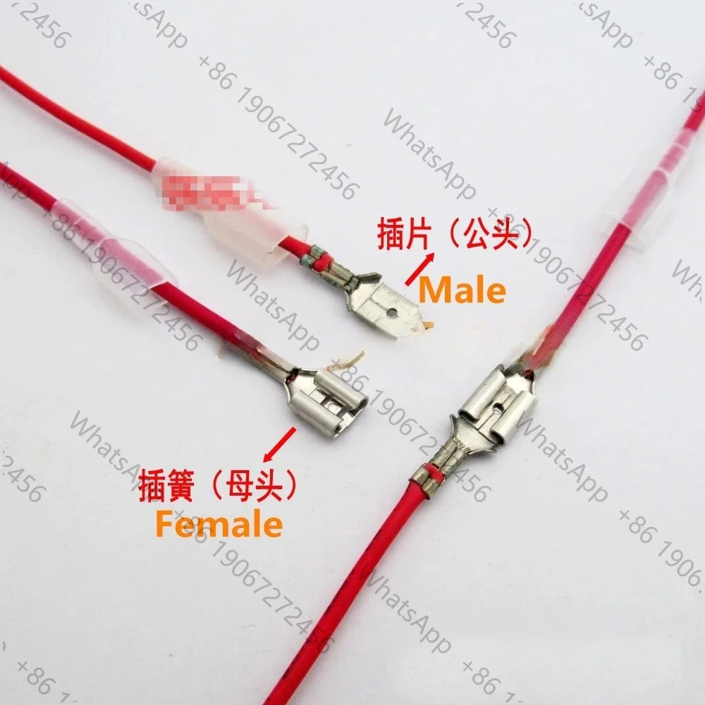 20pcs 0.5mm2 10/15/20/25/30cmWire Cold Pressing Connector 2.8 4.8mm 6.3mm Female Male Insert Plug Spring Terminal Battery Switch
