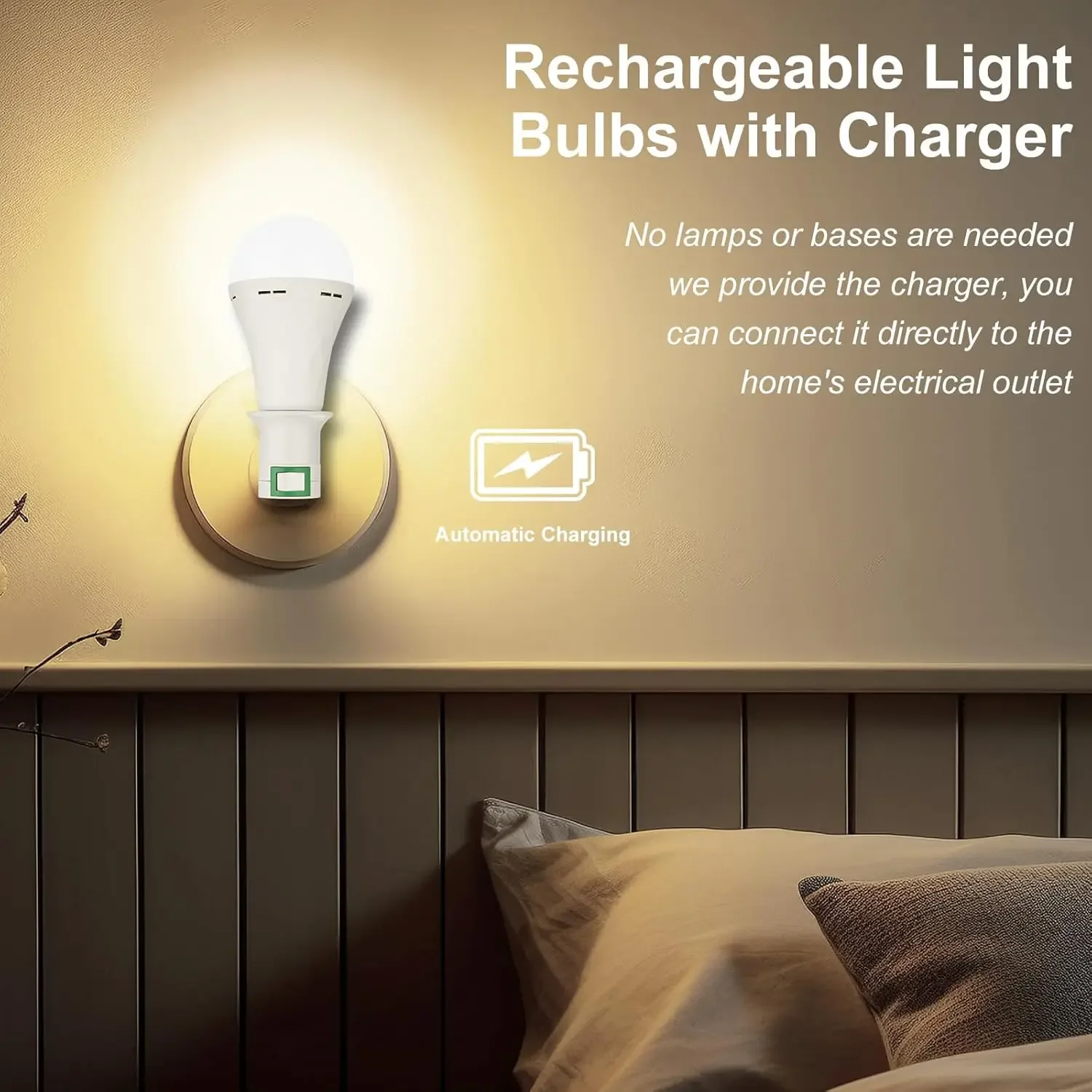 مصابيح كهربائية قابلة لإعادة الشحن في حالات الطوارئ، 6 عبوات من لمبة الإضاءة الاحتياطية التي تعمل بالبطارية للتخييم انقطاع التيار الكهربائي في الهواء الطلق إعصار 9 وات E27