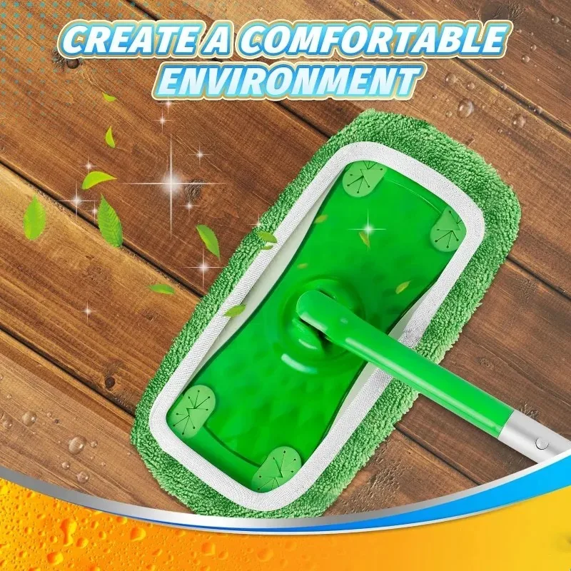 Reusable Microfiber Mop Pads Wet & Dry Cleaning Cloths Furniture Flooring Mop Head Replacement Washable Rag Towels Cleaner Tools