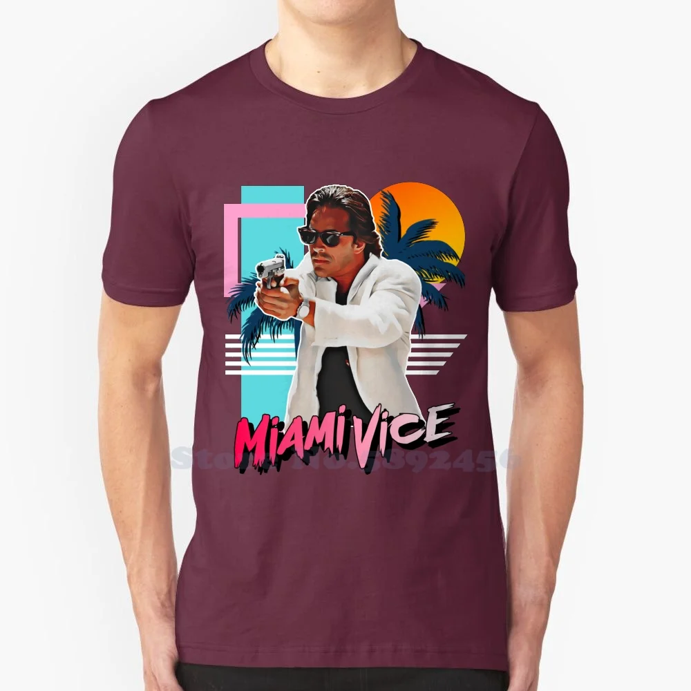 Retro Miami Vice 80S Sonny Crockett Tribute 100% cotton T-Shirt Men And Women