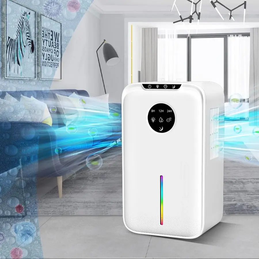 

Dehumidifiers for Home,2.5L Dehumidifier with Drainage Hose,Timer, Auto Shut Off & 7 Color Lights - Ideal for Damp Closets