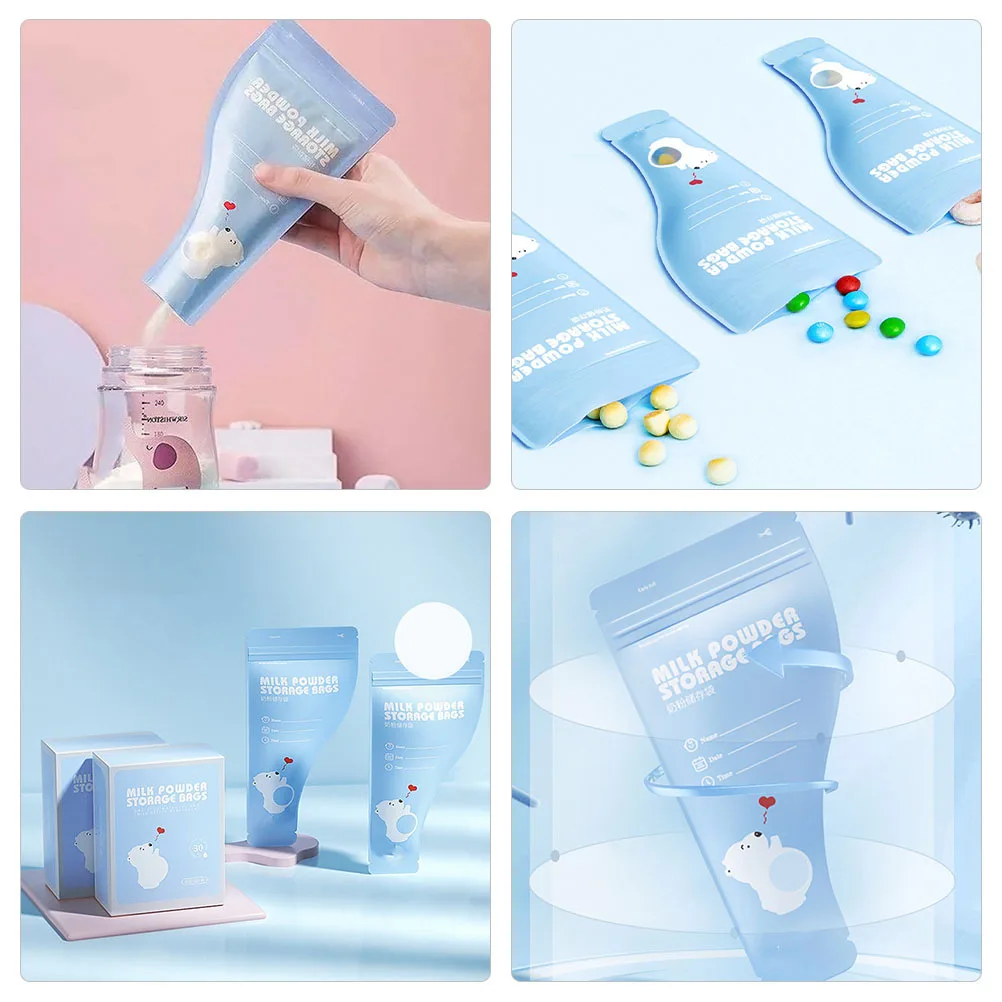 30 قطعة من أكياس تخزين مسحوق الحليب للاستعمال مرة واحدة وقابلة لإعادة الملء، تركيبة أطفال محمولة للسفر في الهواء الطلق وقابلة لإعادة الملء #4